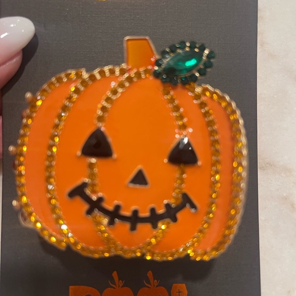 GLITTER PUMPKIN HAIR CLIP!!! Cute fashion and ready for spooky season! New - Picture 1 of 4